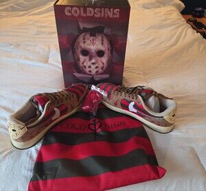 Travis Scott Jason Vs Freddy Coldsins Custom Dunks